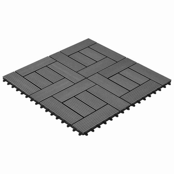 vidaXL Terrassenfliese 11 pcs Grau 30 x 30 cm WPC