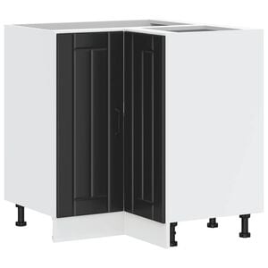vidaXL K&uuml;chen-Eckunterschrank Lucca Schwarz Holzwerkstoff