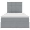 vidaXL Bett mit Stauraum und LED Hellgrau 120 x 190 cm Polyester