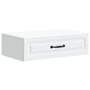 vidaXL Wandmontierter Beistelltisch Wei&szlig; 59 x 34,5 x 17 cm