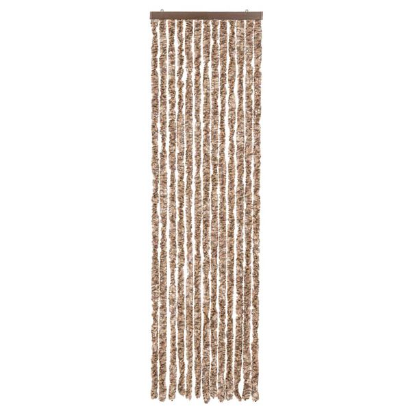 vidaXL Fliegenvorhang Beige und Dunkelbraun 56x200 cm Chenille