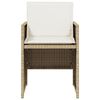 vidaXL Gartenstühle mit Kissen 4 Stk. Beige Poly Rattan