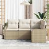 vidaXL Gartensofa-set mit Speicher 4 pcs Beige Poly-Rattan