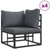 vidaXL Garten-Sofa-Set 12 pcs Schwarz Metall
