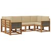 vidaXL Outdoor-Sofagarnitur 6 pcs Natur und Beige Massivholz Akazie