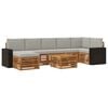 vidaXL Outdoor-Sofagarnitur mit Kissen 8 pcs Nat&uuml;rlich und Hellgrau