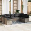 vidaXL Gartensofa-set mit Speicher 9 pcs Grau Poly-Rattan