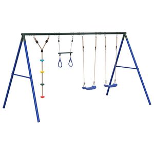 vidaXL Schaukel-Set mit Schaukelsitzen Trapez und Kletterschaukel