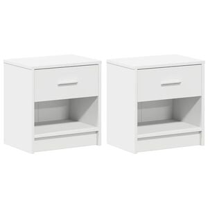 vidaXL Nachttische 2 Stk. mit Schublade Wei&szlig; 39x28x41 cm