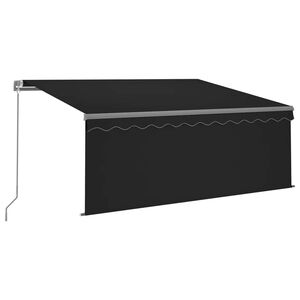 vidaXL Markise Manuell Einziehbar mit Rollo & LED 3x2,5 m Anthrazit