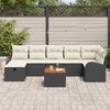 vidaXL Garten-Sofa-Set mit Kissen 8 pcs Schwarz Poly Rattan
