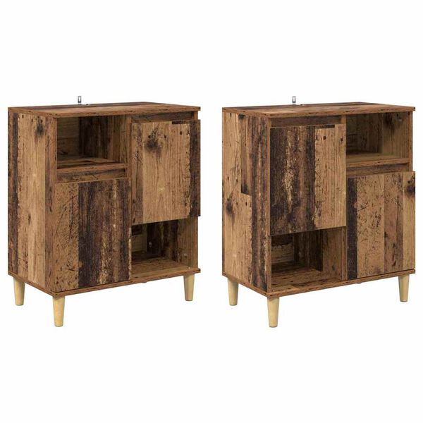 vidaXL Sideboards 2 pcs Altholz 60 x 35 x 70 cm Holzwerkstoff