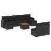 vidaXL 10-tlg. Garten-Sofagarnitur mit Kissen Schwarz Poly Rattan