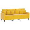 vidaXL 3-Sitzer-Sofa mit Hocker Hellgelb 180 cm Samt