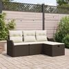 vidaXL Gartensofa-set mit Kissen 4 pcs Braun und Creme Poly-Rattan