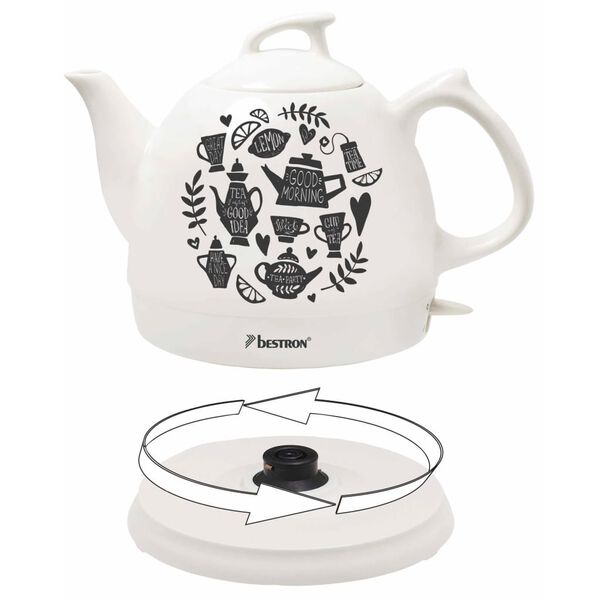 Bestron Keramischer Wasserkocher DTP800TP Wei&szlig; 0,8 L