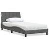 vidaXL Bett mit Matratze "Hanko" Dunkelgrau 100x200 cm Stoff