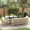vidaXL Garten Essgruppe 9 pcs Beige Poly-Rattan