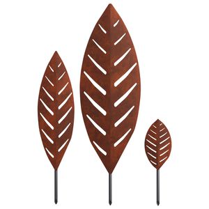 vidaXL Gartenstecker 3 Stk. 116,5 x 35 x 3 cm Wetterfeststahl