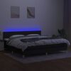 vidaXL Boxspringbett mit Matratze & LED Schwarz 200x200 cm Stoff