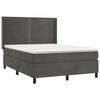 vidaXL Boxspringbett mit Matratze Dunkelgrau 140x200 cm Samt