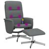 vidaXL Massagesessel mit Fu&szlig;hocker Dunkelgrau Stoff