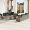 vidaXL Gartensofa-set mit Kissen 11 pcs Grau Poly-Rattan