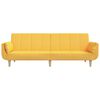 vidaXL Schlafsofa 2-Sitzer mit Hocker & Zwei Kissen Gelb Stoff