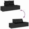 vidaXL Gartensofa-set mit Kissen 13 pcs Schwarz Poly Rattan