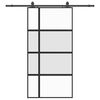 vidaXL Schiebet&uuml;r mit Beschlag Schwarz 102,5x205 cm Hartglas