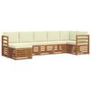 vidaXL Sofagarnituren 7 pcs Natur und Creme Massivholz Akazie