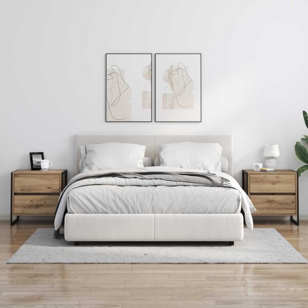 vidaXL Nachttisch Kunsthandwerk Eiche 50 x 39,5 x 50 cm Holzwerkstoff