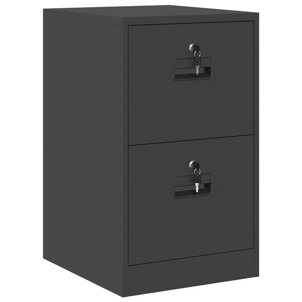vidaXL Aktenschrank Schwarz 44 x 50 x 106,5 cm Kaltgewalzter Stahl