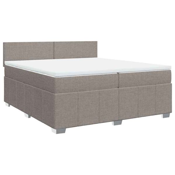 vidaXL Boxspringbett mit Matratze Taupe 200x200 cm Stoff