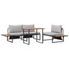 vidaXL Garten Essgruppe 3 pcs Hellgrau Stahl