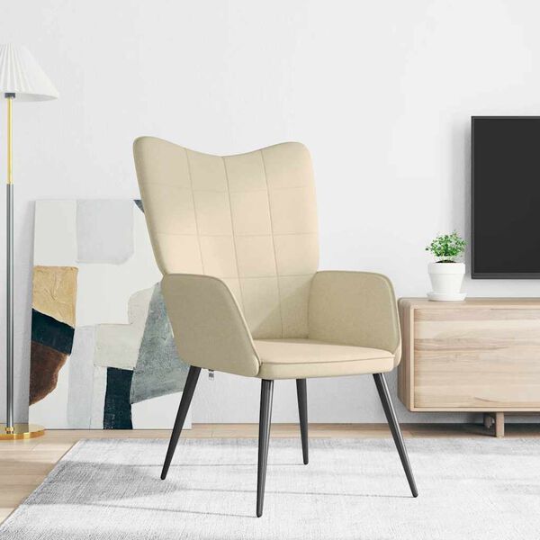 vidaXL Relaxsessel Creme Stoff