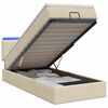 vidaXL Ottoman-Bett mit Matratze und LED Creme 90 x 190 cm Stoff