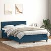 vidaXL Boxspringbett mit Matratze Dunkelblau 140x220 cm Samt