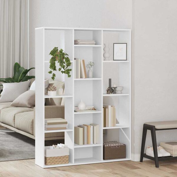 vidaXL Raumteiler/Bücherregal Weiß 100x24x140 cm Holzwerkstoff