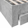 vidaXL Bettgestell mit Schubladen Betongrau 150x200 cm Holzwerkstoff