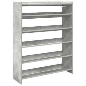 vidaXL Schuhregal Betongrau 80x25x100 cm Holzwerkstoff