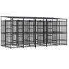 vidaXL Outdoor-Hundezwinger mit Dach Stahl 9,22 m&sup2;