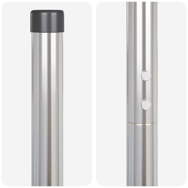 vidaXL Zaunpfosten 12 pcs Silber Pulverbeschichteter Stahl