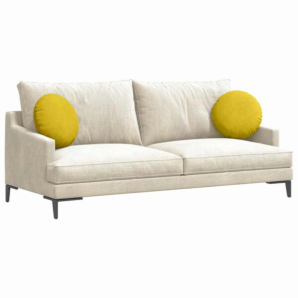 vidaXL Sitzkissen 2 St&uuml;ck Gelb &Oslash; 40 x 13 cm Samt