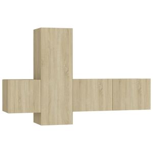 vidaXL 3-tlg. TV-Schrank-Set Sonoma-Eiche Holzwerkstoff