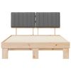 vidaXL Bettgestell mit gepolstertem Kopfteil Hellgrau 135 x 190 cm
