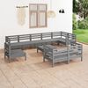 vidaXL 10-tlg. Garten-Lounge-Set Massivholz Kiefer Grau