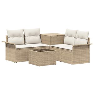 vidaXL Sofa Set 6 stk. 4-Sitzanzahl Beige und Cremewei&szlig;