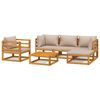 vidaXL 6-tlg. Garten-Lounge-Set mit Taupe Kissen Massivholz