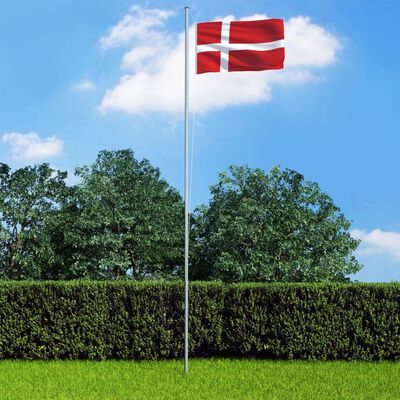 vidaXL Flagge Dänemarks und Mast Aluminium 4 m